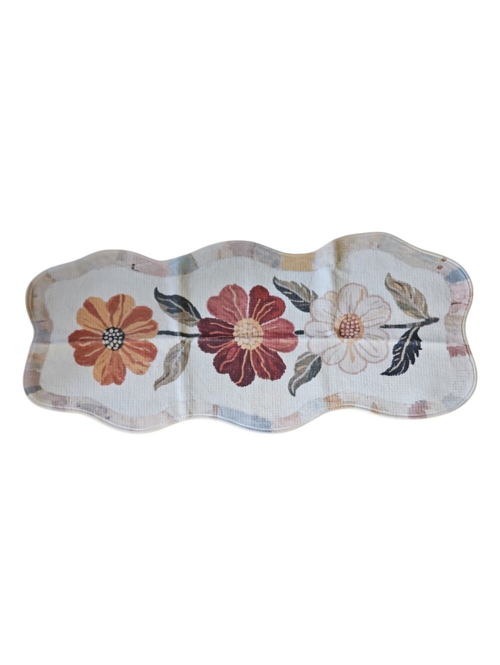 Floral Scalloped Non-Slip Runner